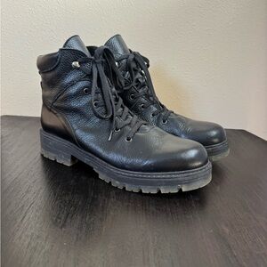 Avellini black leather lace-up combat ankle boots Size 41 Or Men’s US 8